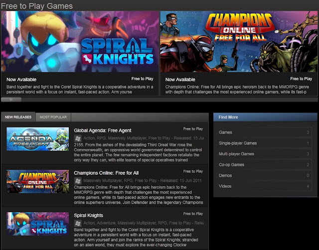 Steam opens up new Free to Play section - MMO Culture